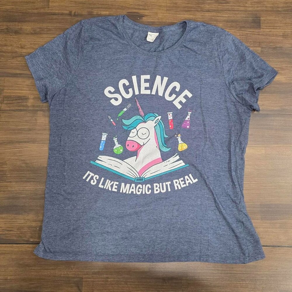 Women's Blue and Navy T-shirt
